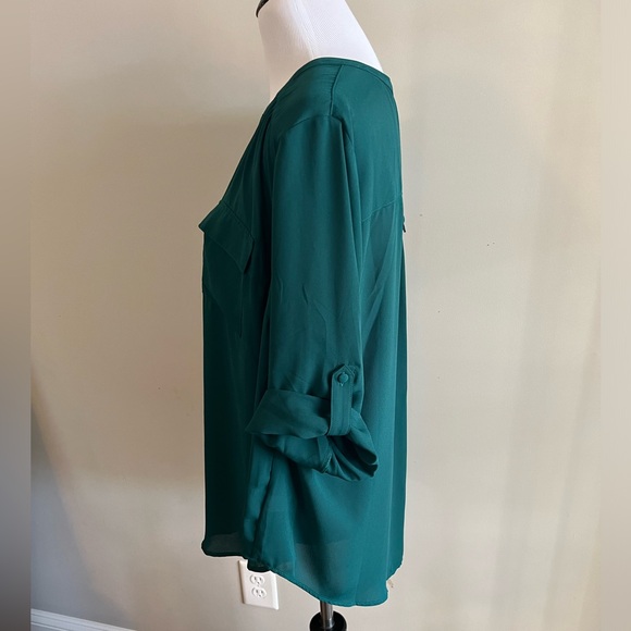 Torrid Harper Georgette Pullover 3/4 Sleeve Blouse - Picture 2 of 5